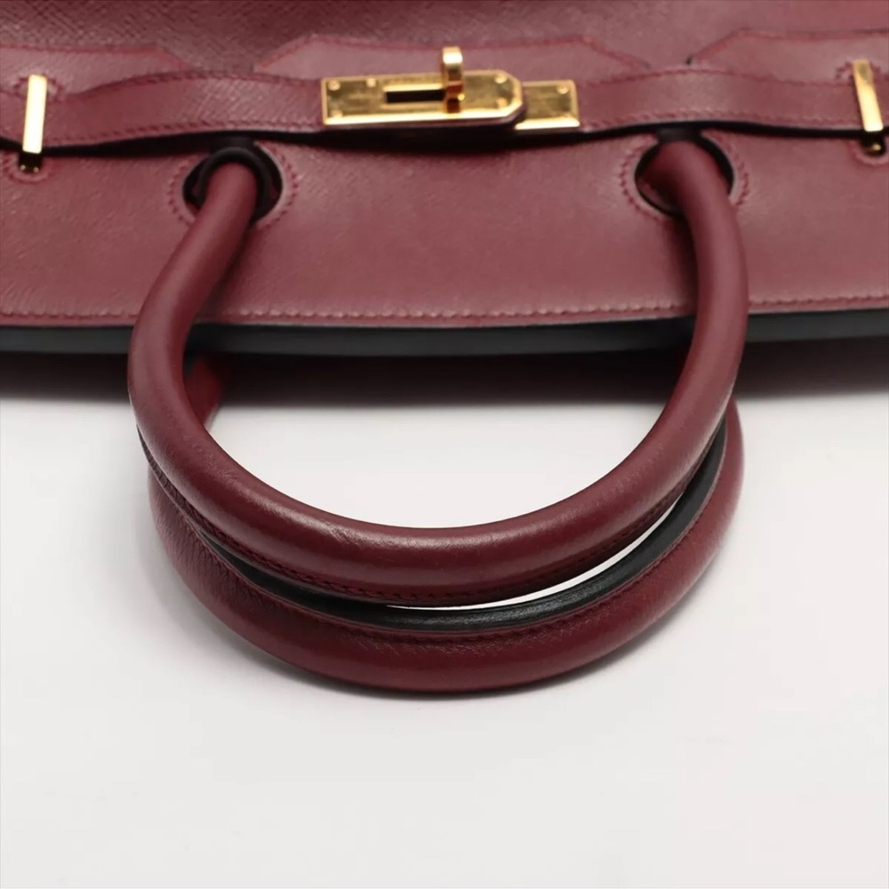 Authentic HERMES Birkin 35 courchevel leather Rouge burgundy - Picture 10 of 14